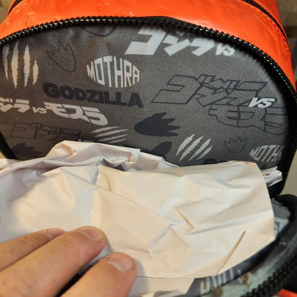 Loungefly Godzilla vs Mothra Mini Backpack Orange Black EE Exclusive GDZBK0009